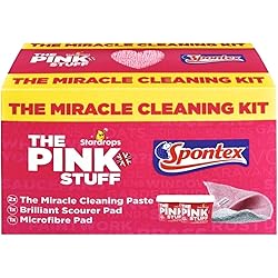 Stardrops - The Pink Stuff - The Miracle Cleaning Kit 2 Cleaning Paste, 1 Brilliant Scourer Pad, 1 Microfiber Pad