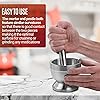 Pill Crusher - 304 Food Grade Stainless Steel Mortar and Pestle Medicine Grinder Set - Non-Slip Splitter to Easily Crush Medicine Pills Tablets Vitamins to Fine Powder for Adults, Seniors, Dogs, Pets