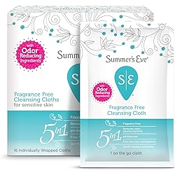 Summer's Eve Cleansing Wipes, Fragrance Free, 16 Count