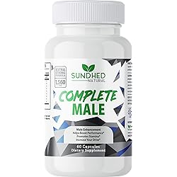 Sundhed Natural Complete Male 60 Veggie Caps - All Natural Male Enhancement & Libido Supplement - Mens Vitality Boost Performance Promote Stamina & Increase Your Drive - 30 Day Supply