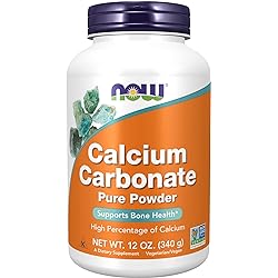 NOW Supplements, Calcium Carbonate Powder, High Percentage of Calcium, Supports Bone Health, 12-Ounce