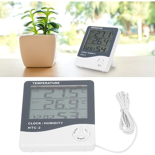 Indoor Outdoor Indoor Thermometer Hygrometer Temperature Humidity Meter Easy to Control Easy to Use Stable Operation for Home Office Greenhouse