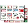 Christmas Self Adhesive Labels Gift Name Tag Christmas Stickers with Santa Claus Snowmen Xmas Tree Deer Stickers for Festival Christmas Birthday Wedding Presents Gift Labels 102 Pieces, 11.8 x 7.3 In