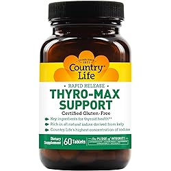 Country Life Thyro-Max Support - 60 Tablets - Thyroid Gland Support - Gluten Free