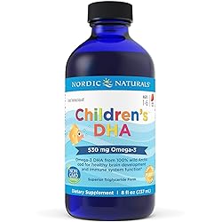 Nordic Naturals Children’s DHA, Strawberry - 8 oz for Kids - 530 mg Omega-3 with EPA & DHA - Brain Development & Function - Non-GMO - 96 Servings