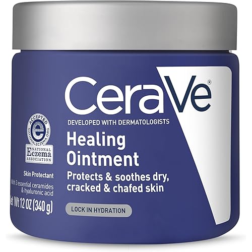 CeraVe Healing Ointment | Moisturizing Petrolatum Skin Protectant for Dry Skin with Hyaluronic Acid and Ceramides | Lanolin Free & Fragrance Free | 12 Ounce