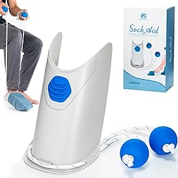Sock Aid - with Adjustable Cords, Easy on Sock Aid Tool with Ergonomic Soft Foam Round Handles for Elderly, Disabled, Pregnant, Diabetics-Sock Helper Aide Tool
