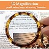 MAGDEPO 3X Pendant Necklace Magnifier Turtle Shell Pattern with 3X Card Lens for Reading Newspaper, Magazine, Map, Hobby, Inspects and Low Vision
