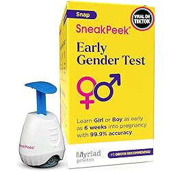 SneakPeek® DNA Test Gender Prediction - Know Baby’s Gender at 6 Weeks with 99.9% Accuracy¹ - Lab Fees Included - Easy and Painless DNA Collection Method Snap