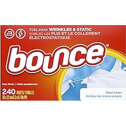 Bounce Dryer Sheets Laundry Fabric Softener, Fresh Linen Scent, 240 Count