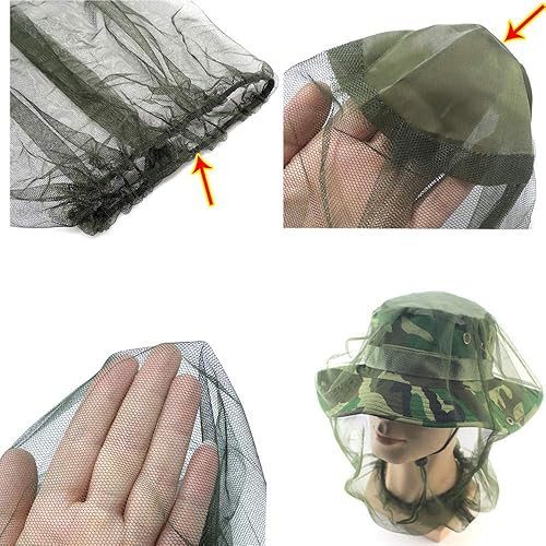 Minelife 4 Pack Head Net Face Mesh, Mosquito Hat Mask Head Cover for Camping Hiking Fishing Protecting from Insect Bug Bee Mosquito Gnats 55 x 50 cm
