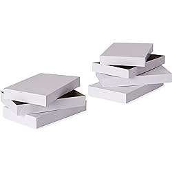American Greetings White Gift Boxes with Lids, for Christmas, Holidays, Birthdays, and All Occasions, 5-Count, 3 Medium 14.75'' x 9.5'', 2 Large 17''x 11''