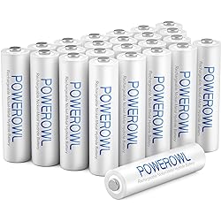 POWEROWL AAA Rechargeable Batteries 24 Pack, High Capacity Rechargeable AAA Batteries 1000mAh 1.2V NiMH Low Self Discharge