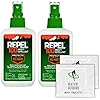 Repel 100 Insect Repellent, Pump Spray, 4-Ounce 2 Pack W 2 HAO Wipes