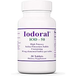 Optimox Iodoral 50 mg - Original High Potency Lugol Solution Iodine Nutritional Supplement - Energy and Thyroid Support - 30 Tablets