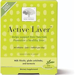 New Nordic Active Liver | Daily Detox & Repair Supplement | Milk Thistle, Artichoke & Turmeric | Swedish Made | 30 Count Pack of 1