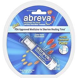 Abreva Docosanol 10 Percent Cream Cold Sore Treatment, Fever Blister and Cold Sore Cream - 0.07 Oz
