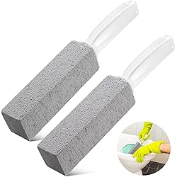 2 Pack Toilet Cleaner Hard Water Build up Remover with Ergonomic Handle, Toilet Bowl Stain Ring Remover, Pumice Stone Toilet Cleaner Tool Stain Hard Water Ring Remover for Toilet, Pool, Bathroom, Sink