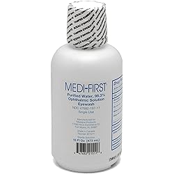 Medique 21511 Medi-First Sterile Eye Wash with eye caps, 16 oz Bottle
