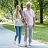 Ruedamann 34" to 37.8" Folding Cane, 330 lbs Capacity, Lightweight and Portable Aluminum Collapsible Cane for Men Women, Pivoting Quad Base,5 Level Adjustable Walking Cane with LED Light, Red