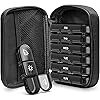 ZIKEE Large Weekly Pill Case Organizer 3 Times a Day, Portable Light Proof Canvas Bag Pill Box 7 Day to Protect Your Privacy and Store Medication, Vitamin, Fish Oil, Supplement Black