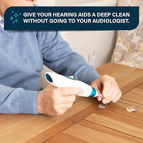 Hearing Aid Cleaning Kit for Earwax Removal – Hearing Aid Cleaner Runs on 4 AA Batteries to Clean Hearing Aid Tubes, Earbuds, in-Ear Monitors, More – Ear Wax Suction Vacuum by Serene Innovations