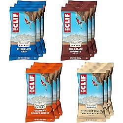 CLIF BARS - Energy Bars - 4 Flavor Variety Pack, 3 Bars of Each Flavor - Made with Organic Oats - Plant Based Food - Vegetarian - Kosher 2.4 Ounce Protein Bars, 12 Count