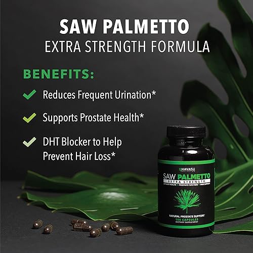 Saw Palmetto Herbal Supplement and Horny Goat Weed Capsules Bundle for Increased Libido and Enhancement with Clinical Ingredients