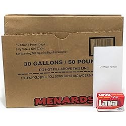 Menards 30 Gallon Paper Lawn Leaf Trash Bags 10 Bags Bundle With 1 Lava Heavy Duty Gardeners Hand Soap for Yard Garden Clean Up and Cleaning Hands after Yard work