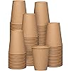 100 Count - 12 oz.] Kraft Paper Hot Coffee Cups- Unbleached