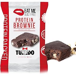 Eat Me Guilt Free Tuxedo Protein-Packed Brownie - 14G Protein, Low Carb, Keto-Friendly, Low Sugar, NON GMO, No preservatives, Low Calorie Snack or Dessert | 12 Count