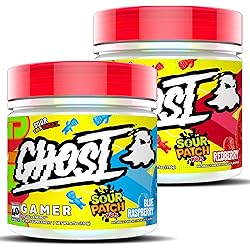 GHOST Gamer Sour Patch Kids Bundle: Energy and Focus Support Formula - Redberry and Blueberry