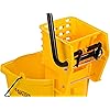 Carlisle 3690804 Commercial Mop Bucket With Side Press Wringer, 26 Quart Capacity, Yellow