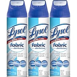 Lysol Fabric Disinfectant Spray, Sanitizing and Antibacterial Spray, For Disinfecting and Deodorizing Soft Furnishings, Sundrenched Linen 15 FL. Oz Pack of 3