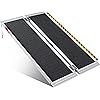 ORFORD Non-Skid Wheelchair Ramp 4FT, Threshold Ramp with a Non-Slip Surface, Portable Aluminum Foldable Mobility Scooter Ramp, for Home, Steps, Stairs, Doorways, Curbs
