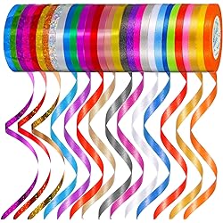30 Rolls Curling Ribbon Shiny Metallic Balloon String Roll Gift Wrapping Ribbons for Crafts, Wedding, Valentines, Birthday, Party DecorationMixed Colors,Classic Style