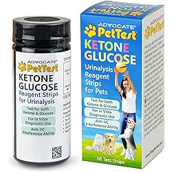 Urine Test Strips Ketone Glucose Strips for Dogs and Cats Urinalysis 50 Strips Monitoring and Avoid UTI by Advocate Pettest