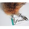 Fosrion Multi-Function Real Fox Tail Fur Anal Plug Sexy Adult Toy Fashion Butt Stainless Steel Cosplay Toy Medium Plug, Red