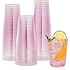 100 Pack 10oz Purple Glitter Plastic Cups, Disposable Glitter Plastic Cups Tumblers, Cocktail Cups With Glitter Perfect For Wedding, Mother's Day and Bridal Shower, Christmas Party Cups