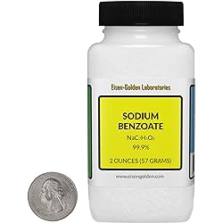 Sodium Benzoate [NaC7H5O2] 99.9% USP Food Grade Micropellets 2 Oz in a Bottle USA