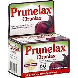 Prunelax Ciruelax Laxative Tabs, 60 ea Pack of 3