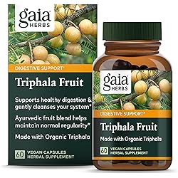 Gaia Herbs Triphala Fruit - Supports Digestive Health - Gently Cleanses Your System - with Amla Fruit, Belleric Myrobalan, and Chebulic Myrobalan - 60 Vegan Capsules 30-Day Supply