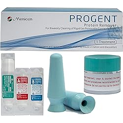 Menicon Progent 1 Treatment Biweekly Gas Permeable Contact Lens Cleaner and DMV Scleral Cup Large Contact Lens Handler - Remover, Inserter Bundle of 2 Items