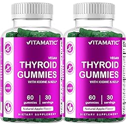 2 Pack Vitamatic Vegan Thyroid Support Gummies with Iodine & Kelp - 60 Count - Improve Your Energy & Increase Metabolism - Plant Based