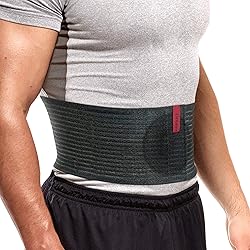 ORTONYX Premium Umbilical Hernia Belt for Men and Women 6.25 Abdominal Binder With Hernia Support Pad - Navel Ventral Epigastric Incisional and Belly Button Hernias - Black OX5241-LXL
