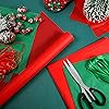 50 Pieces Christmas Tissue Paper Red and Green Tissue Paper with 2 Pieces Ribbon for Christmas Gift Wrapping in Party Supplies,Christmas Presents, Holiday Crafts and More19.6 x 27.5 inch