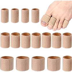 Toe Cushion Tube Toe Tubes Sleeves Soft Gel Corn Pad Protectors for Cushions Corns, Blisters, Calluses, Toes and Fingers Mixed Size Toe Cushion Tube, 16 Pieces