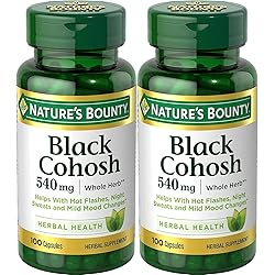 Nature's Bounty Natural Whole Herb Black Cohosh 540mg, 100 Capsules Pack of 2