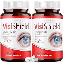 2 Pack Visishield Advanced Vision Formula for Eyes Supplement Pills Vitamins 120 Capsules