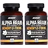 ONNIT Alpha Brain 180ct - Premium Nootropic Brain Supplement - Focus, Concentration & Memory - Alpha GPC, L Theanine & Bacopa Monnieri